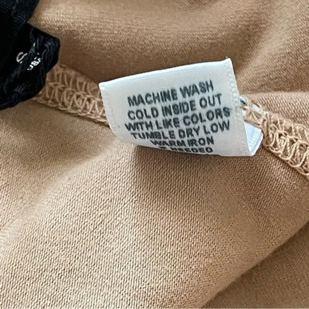 NWT Monrow Biker Shorts in Latte Tan. Cotton/Spandex blend. Size Small. - Picture 6 of 6